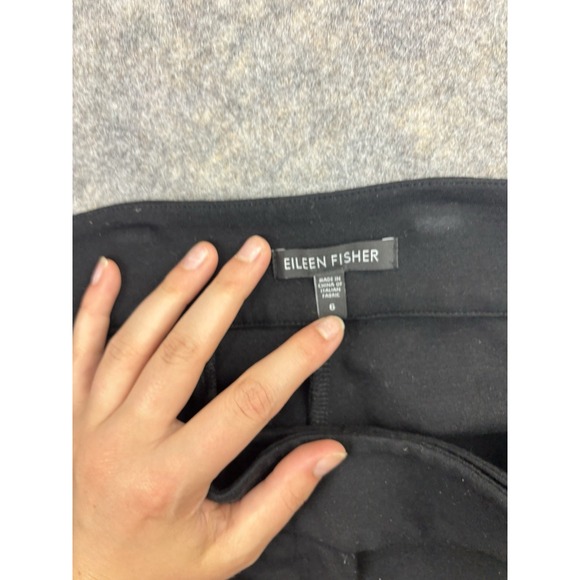 Eileen Fisher Pants Women 6 Black Pull On Stretch Slim Tapered Leg Minimalist - Picture 7 of 7